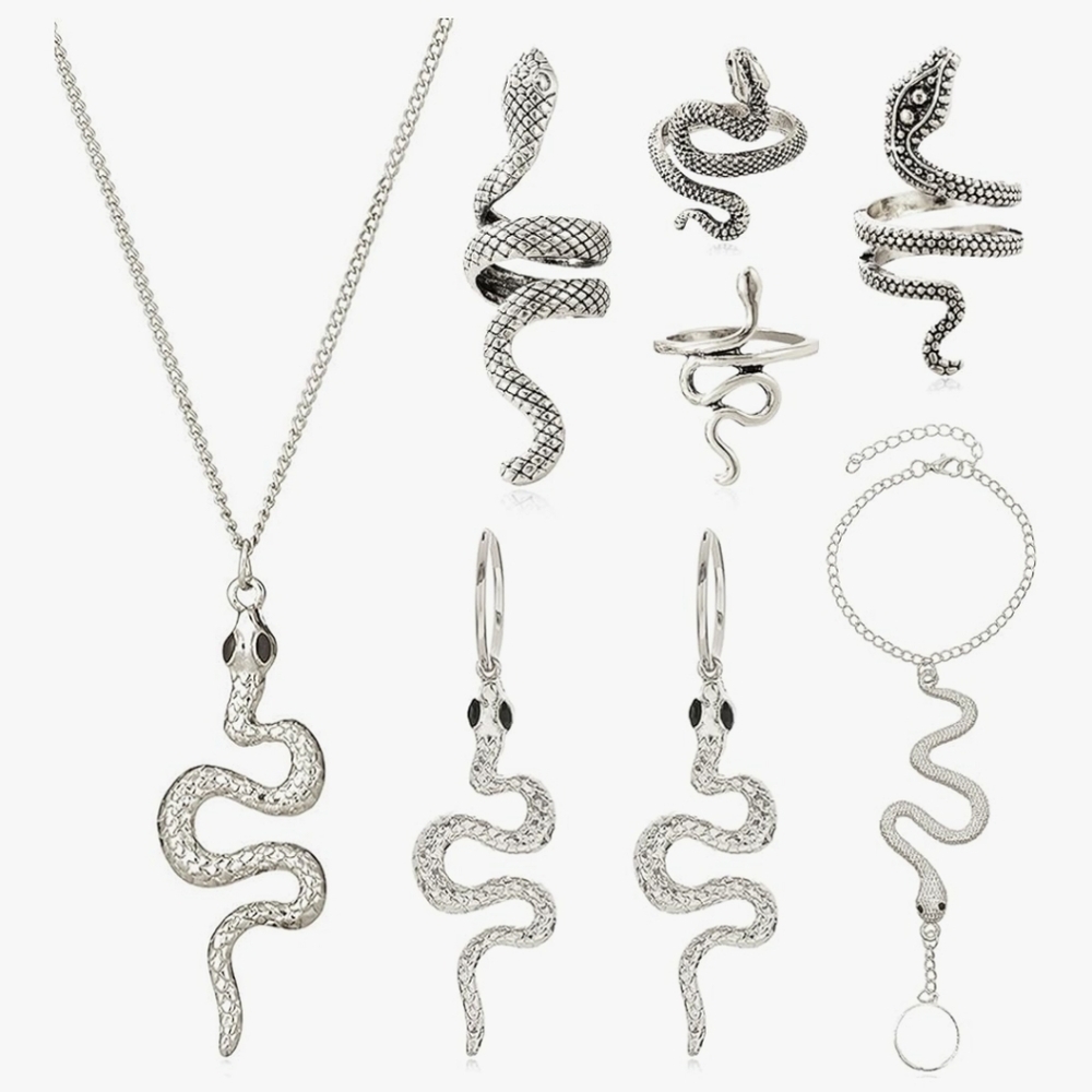 Silver Snake Jewelry Set